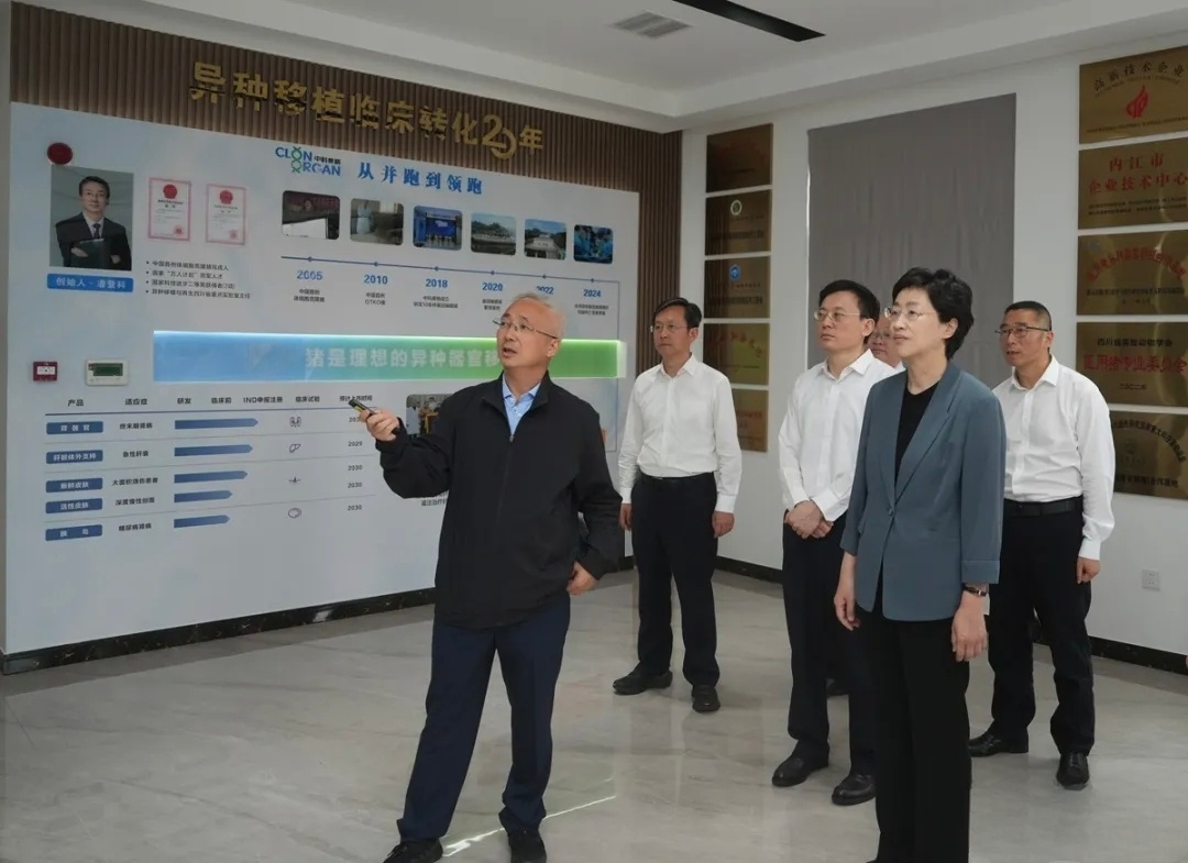 四川省委副书记、省长施小琳走进中科奥格，调研异种移植临床转化进程